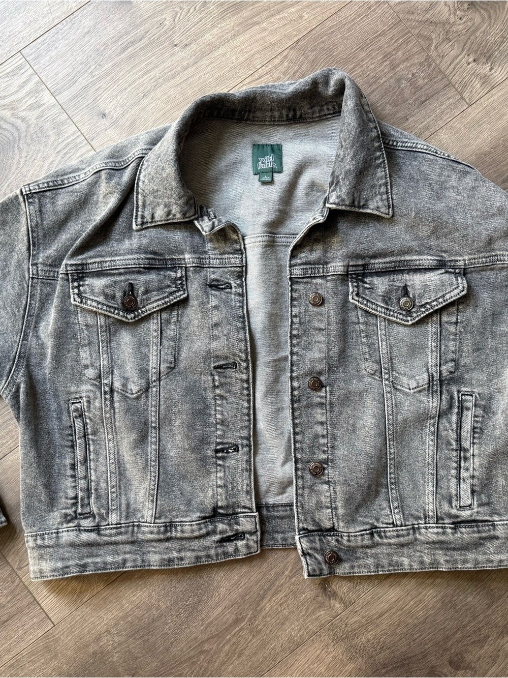 wild fable Grey Washed Denim Shirt Jacket